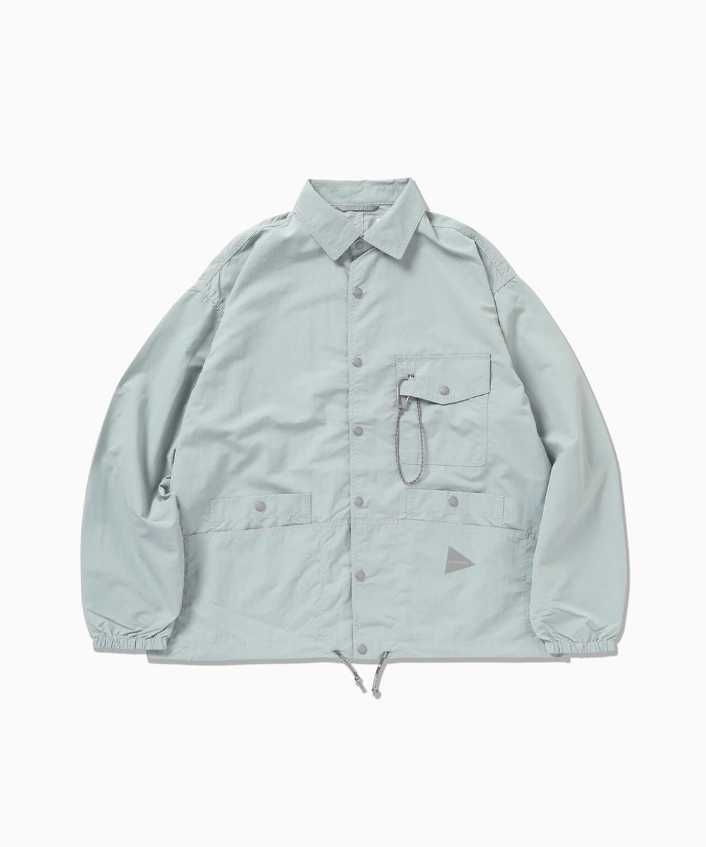 crinkled nylon shrits jacket - l.blue