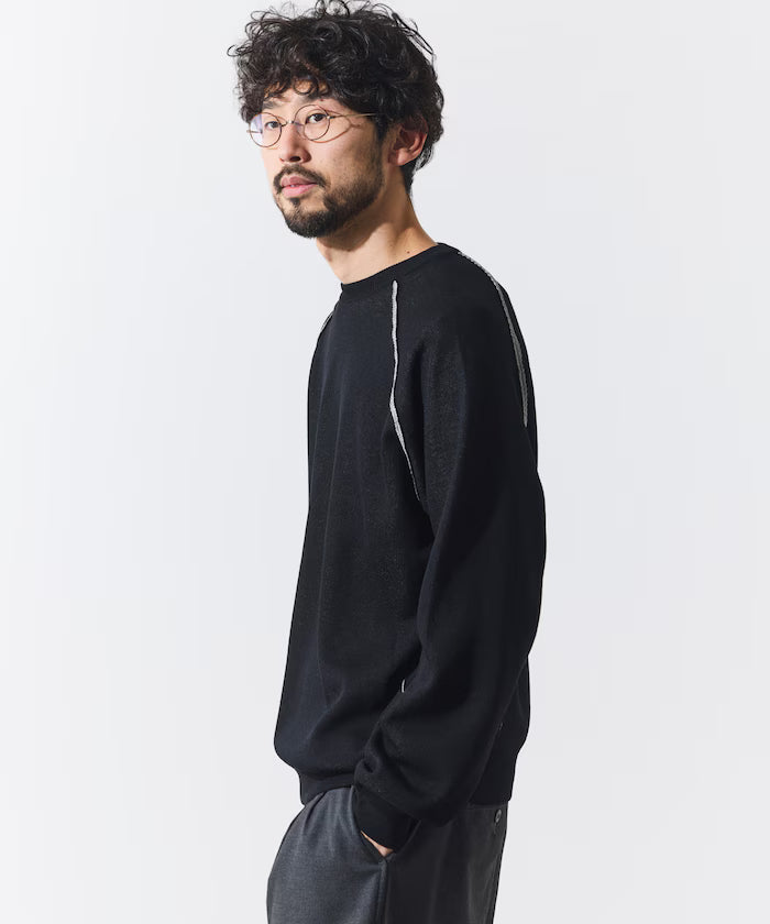 Cool Touch W Face Color Block Crew Neck Knit