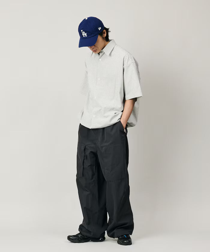 Wide silhouette spindle regular collar short sleeve shirt / hem code [limited edition]