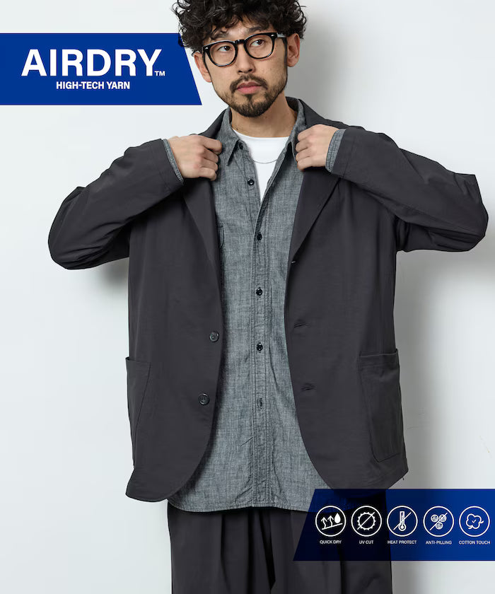 AIRDRY HIGH TECH YARN High-Performance Material Tailored Jacket Relaxed Fit - Charcoal Gray