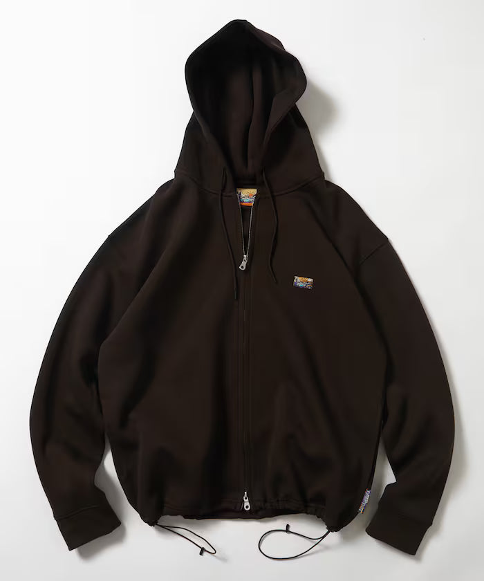 Big Silhouette Spindle Cardboard One Point Logo Sweat Zip-Up Hoodie