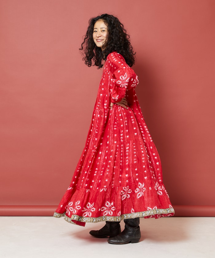 Shibori Print Tiered One Piece