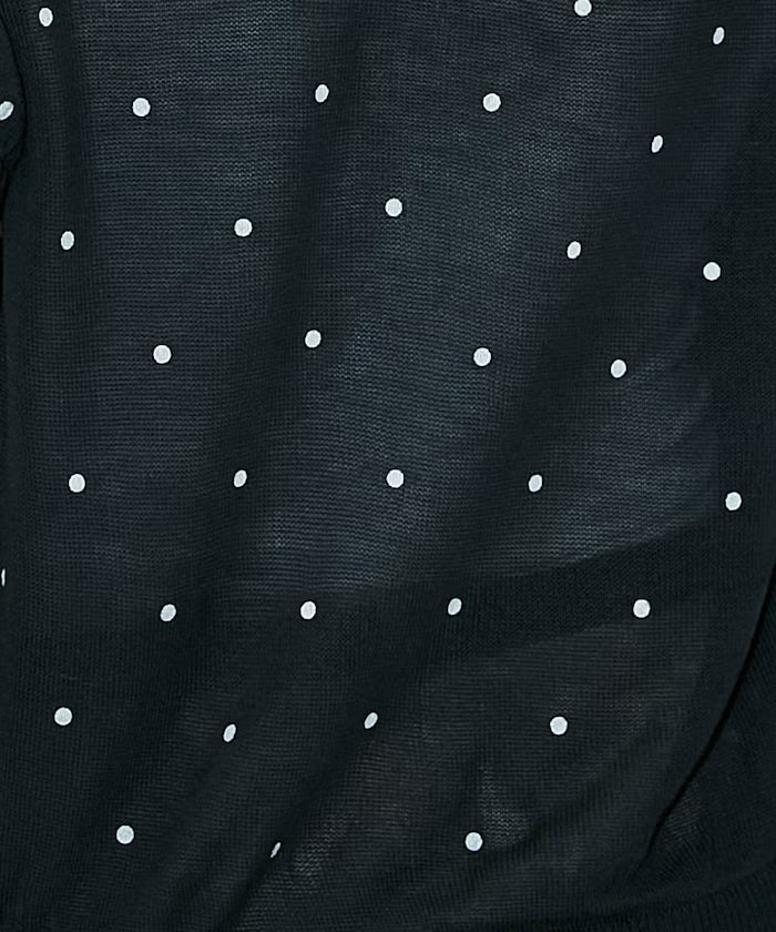 Dot Pattern Layered Short Sleeve Knit Cardigan Limited Release