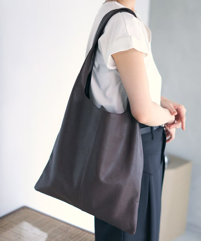 Leather Marche Bag / Leather Marche / Tote Bag / Cowhide / Water-Repellent Leather / A4