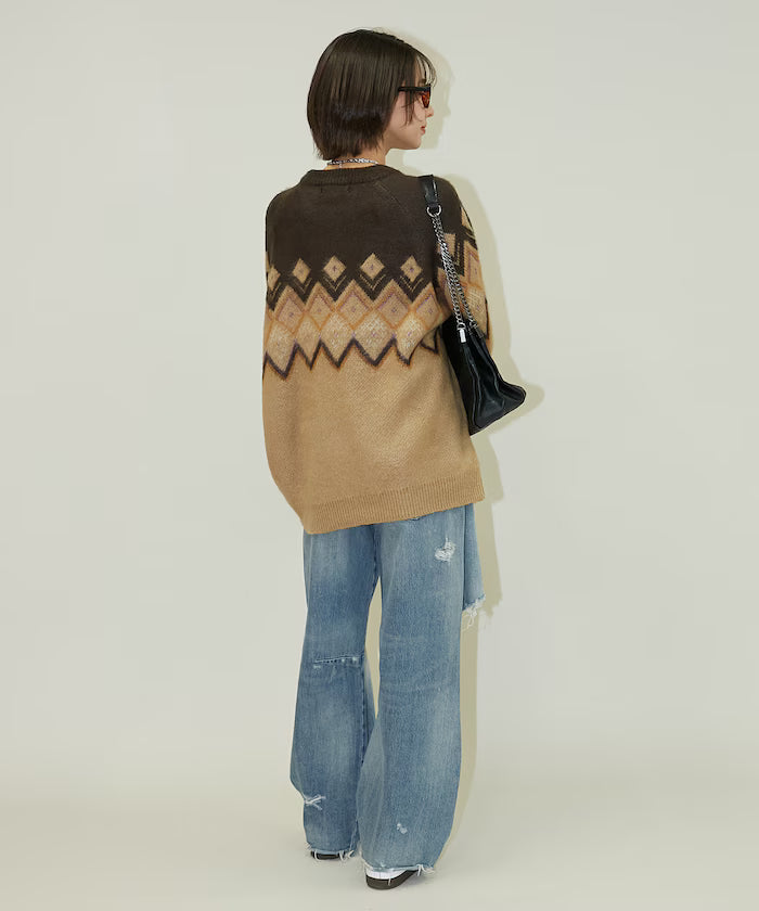 Jacquard Mohair Touch Knit Pullover Limited Edition