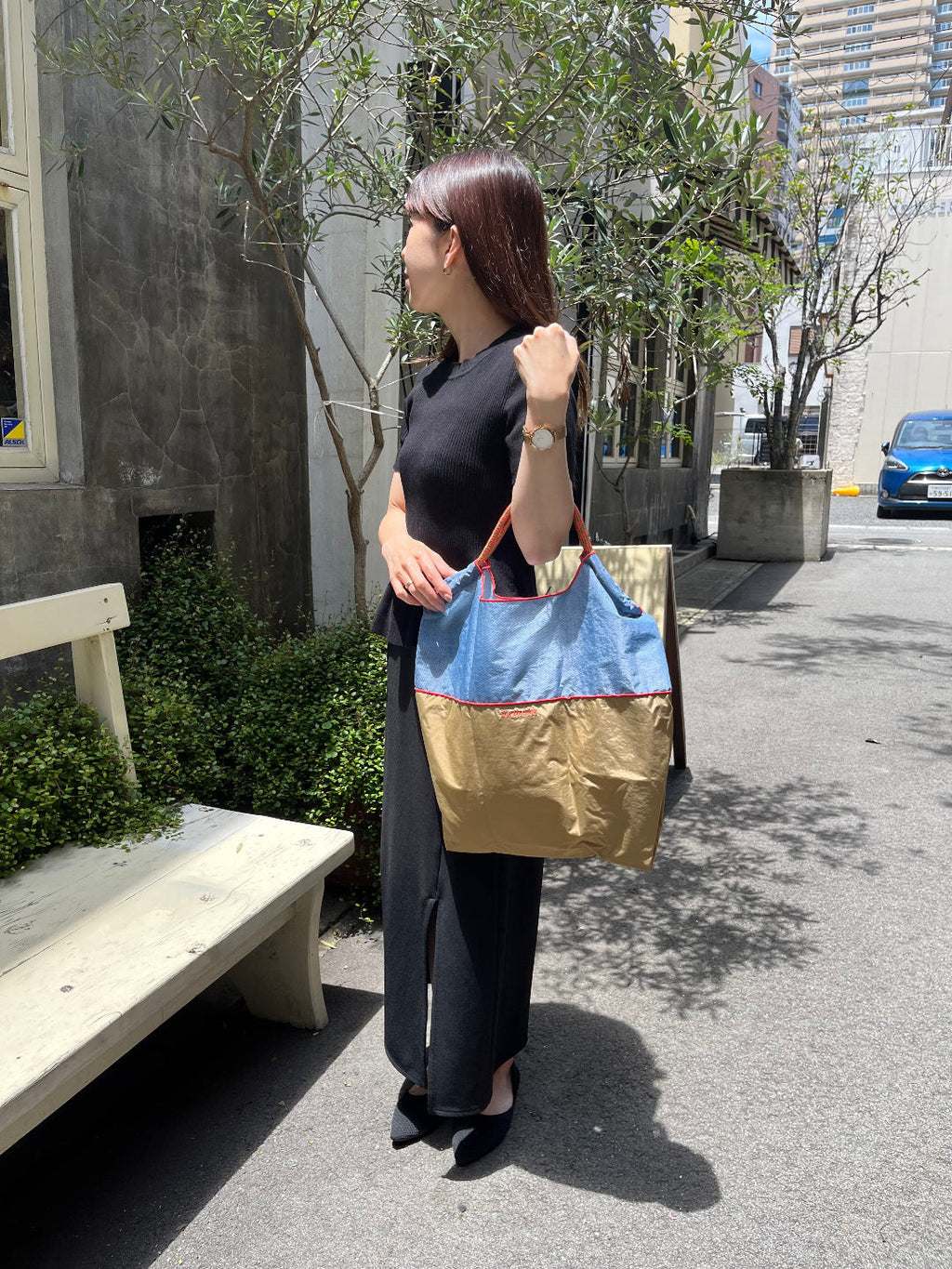 Bicolor Model (Bicolor) M#7703 DENIM/BEIGE-301095