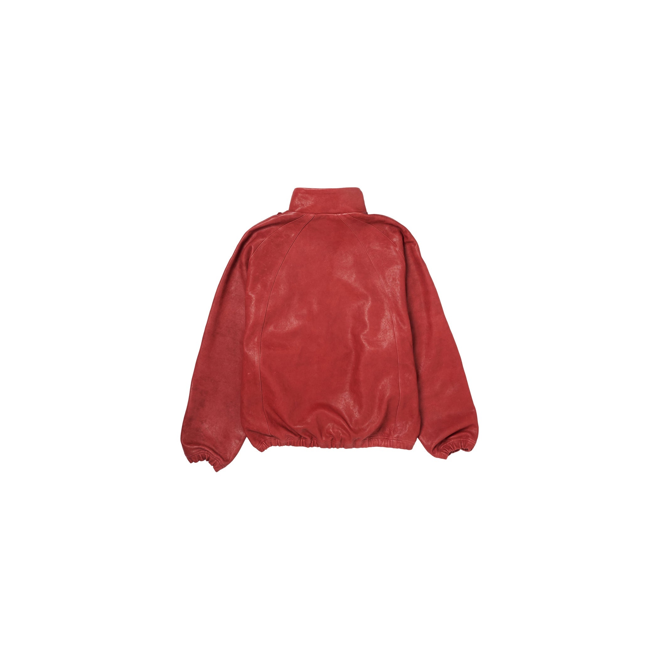 BASKETBALL SHOE POCKET LEATHER JACKET : RED