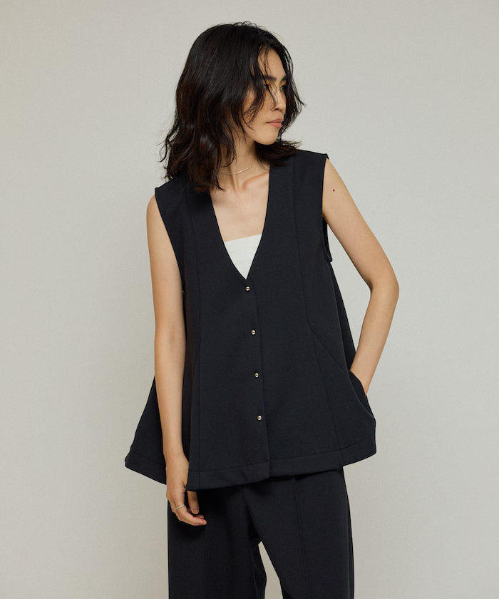 Cardboard Peplum V-Neck Vest
