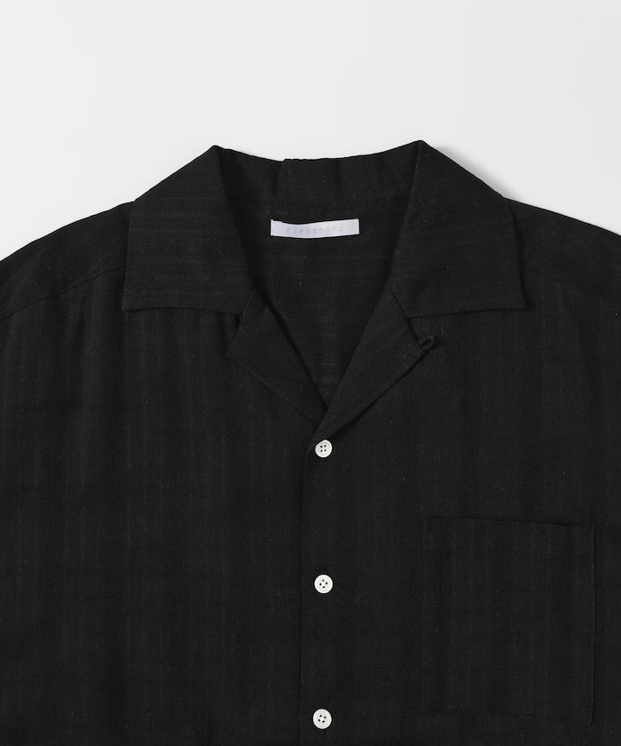 Dobby Weave Short Sleeve Open Collar Shirt / Big Silhouette