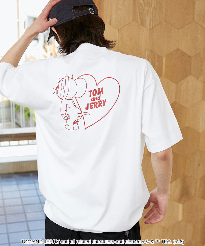 <Functional Material> TOM AND JERRY Heart Graphic T-Shirt Limited Edition