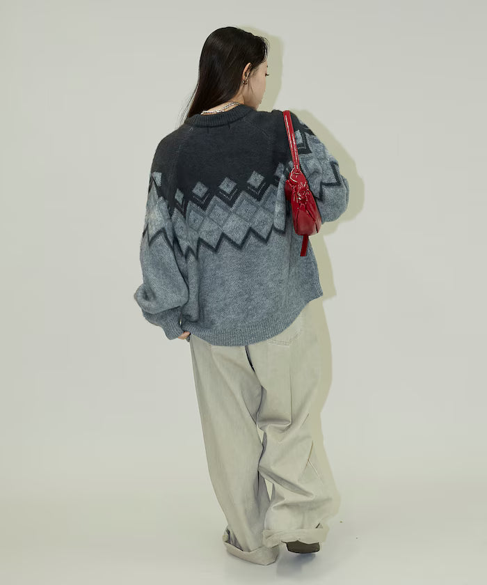 Jacquard Mohair Touch Knit Pullover Limited Edition