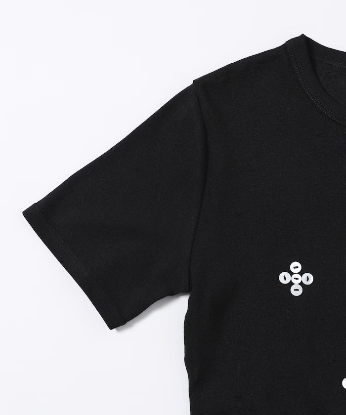 Shell Button Flower Motif Cotton Modal T-Shirt