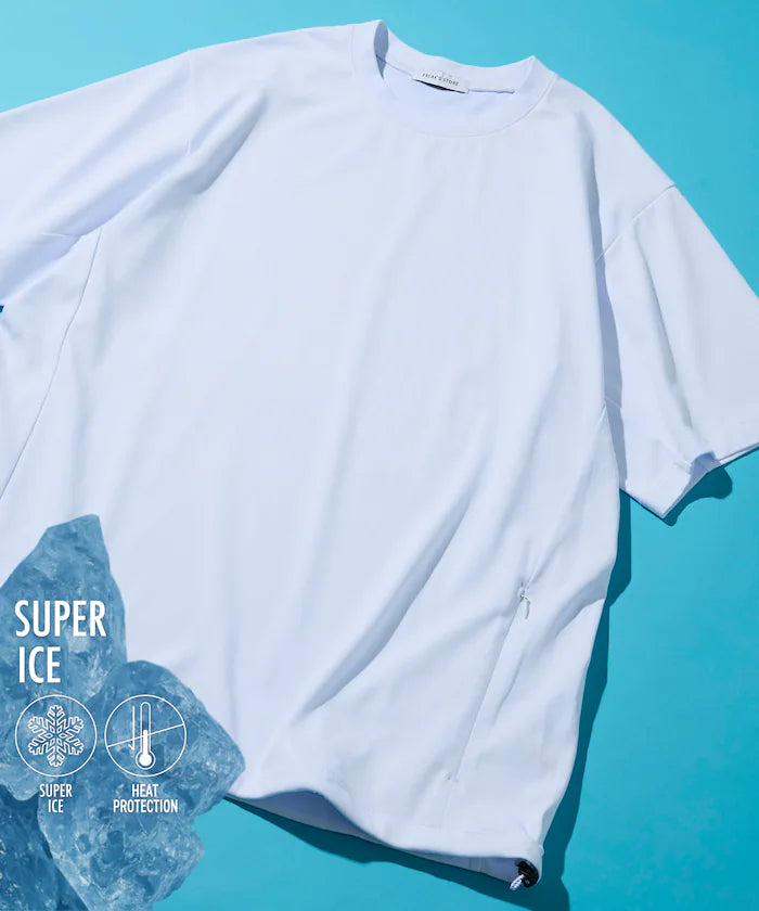 SUPER ICE / Super Ice Crew Neck Spindle T-Shirt Contact Cooling / Quick Dry / UV Cut