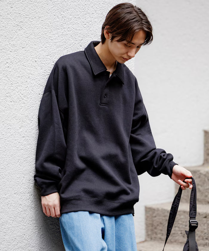 Relaxed Fit Spindle Polo Collar Sweat / Hem Code [Limited Edition]