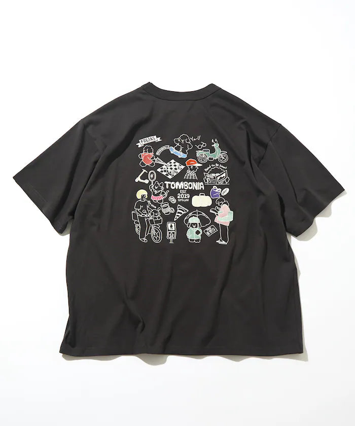 tombonia/Tombonia Back Print Crew Neck Pocket T-Shirt/New Life