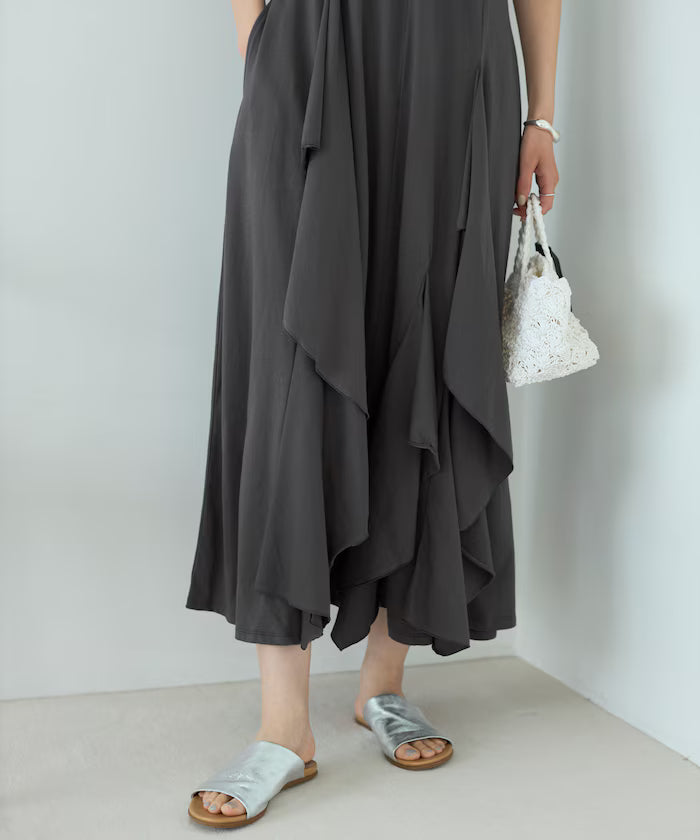 Organic Cotton Draped Flare Dress