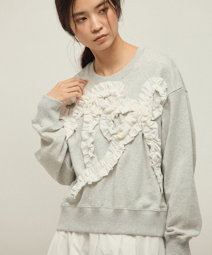 Organic Cotton Gather Ribbon Sweat / Relaxed Fit / French Terry Sweat