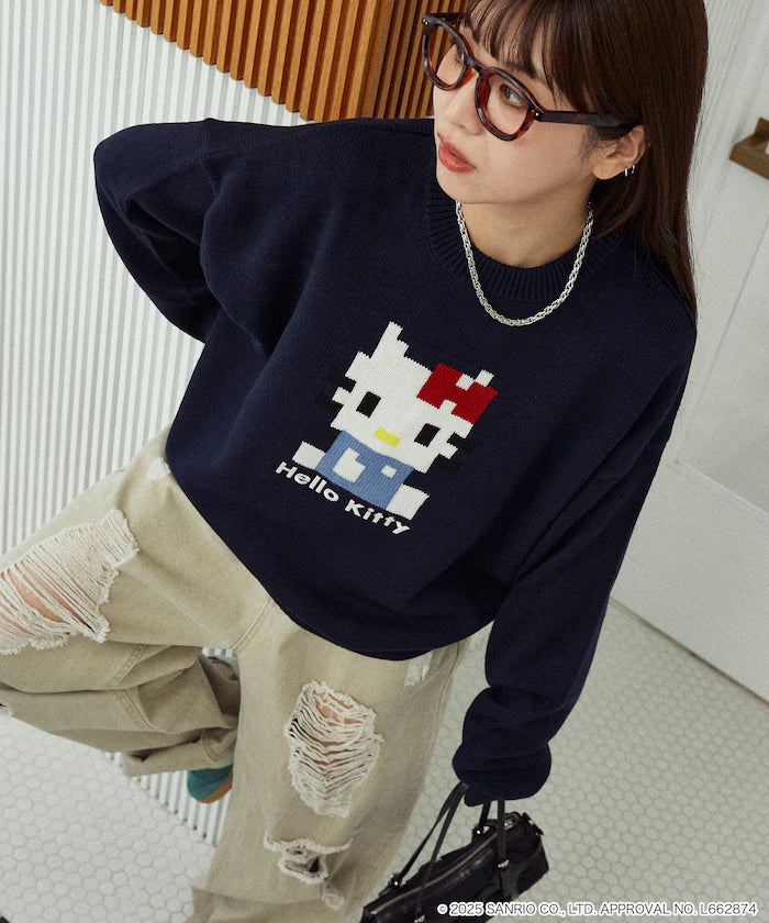 "SANRIO/Sanrio" Pixel Art Jacquard Knit Limited Edition