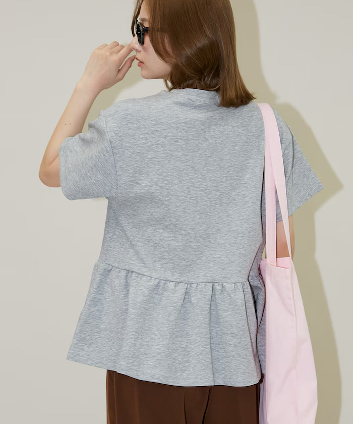 <Contact Cooling> Cool Ponchi Peplum T-Shirt Limited Edition - Gray
