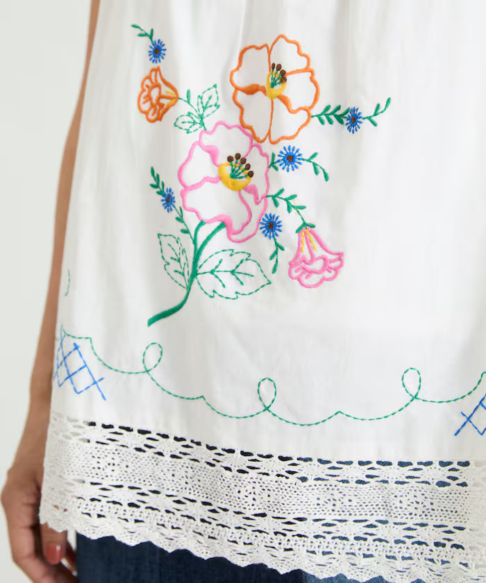 India Shoulder Ribbon Embroidered Remake Style Camisole