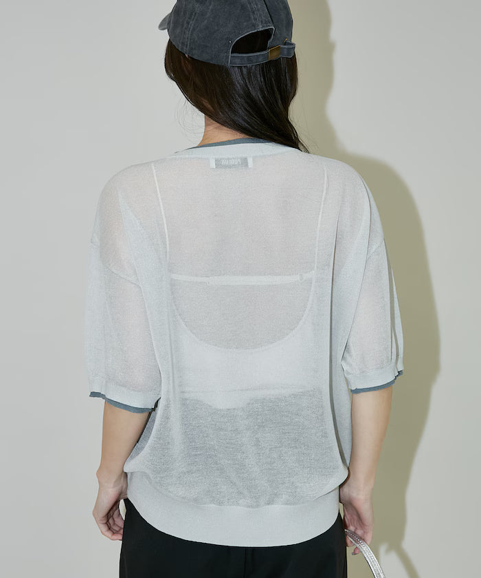 Washable linen color block henley neck knit top limited release