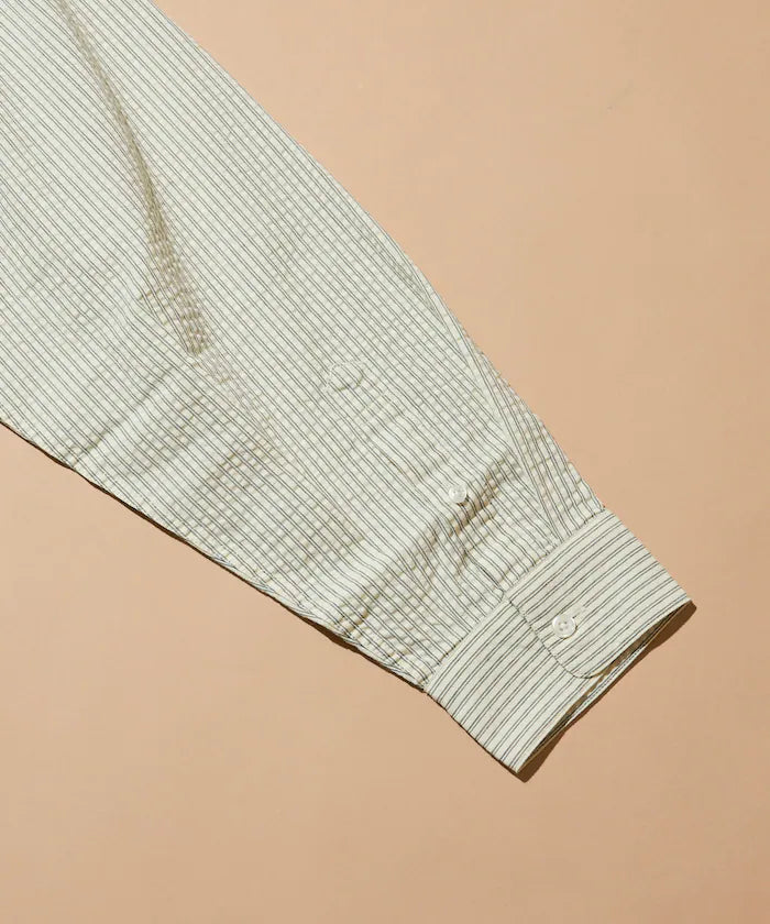 FREAK'S STORE for BEACH & FES Seersucker Spindle Regular Collar Long Sleeve Shirt