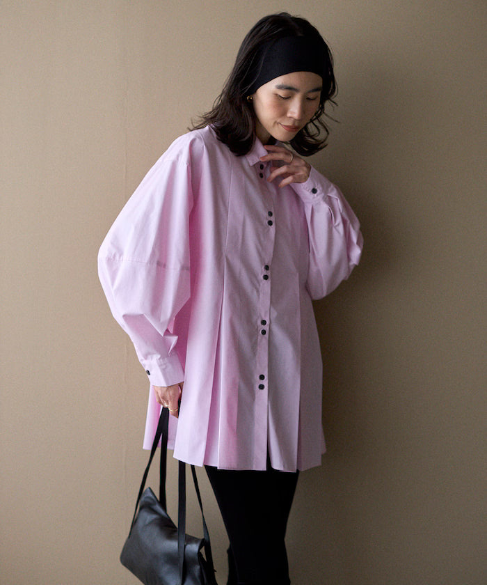 Box Stacked Balloon Sleeve Long Sleeve Shirt