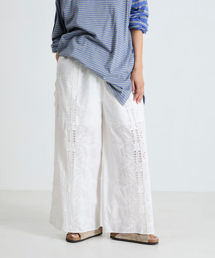 Cutwork Embroidered Easy Pants