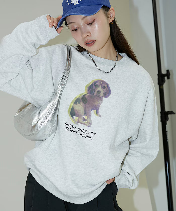 Dog Photo Print Fleece Lined Sweat Pullover Limited Edition