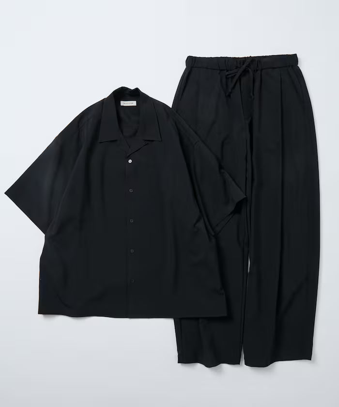 Relaxed Fit Linen Touch Setup/Open Collar Shirt/Wide Slacks [Limited Edition]