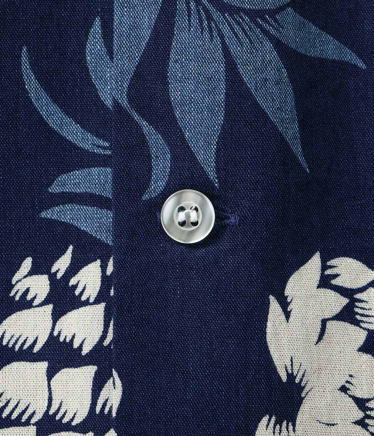 DUKE KAHANAMOKU INDIGO COTTON HAWAIIAN SHIRT “DUKE'S PINEAPPLE”