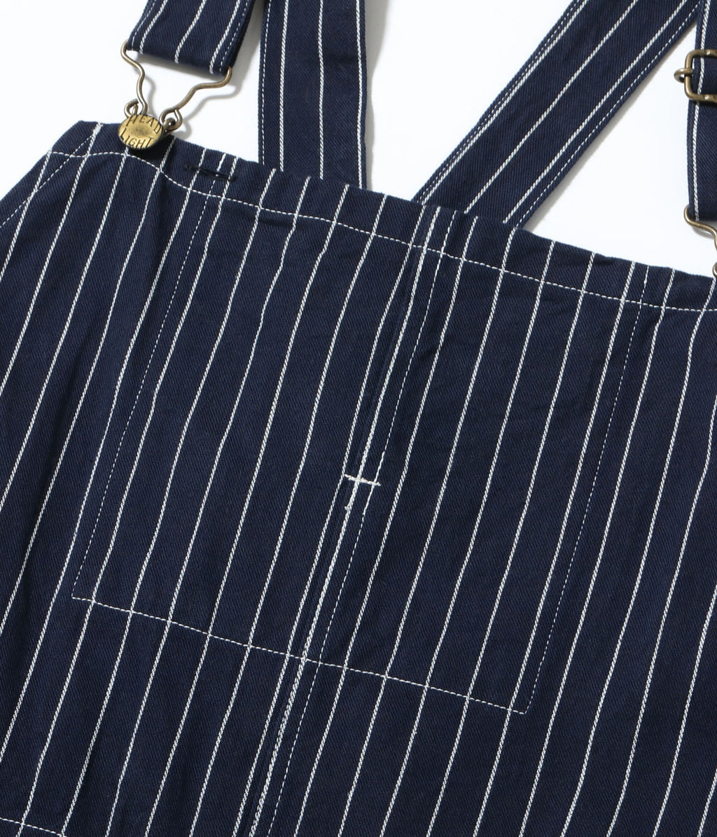 HEADLIGHT 8oz. SPECIAL WOVEN STRIPE DENIM LOW BACK OVERALLS