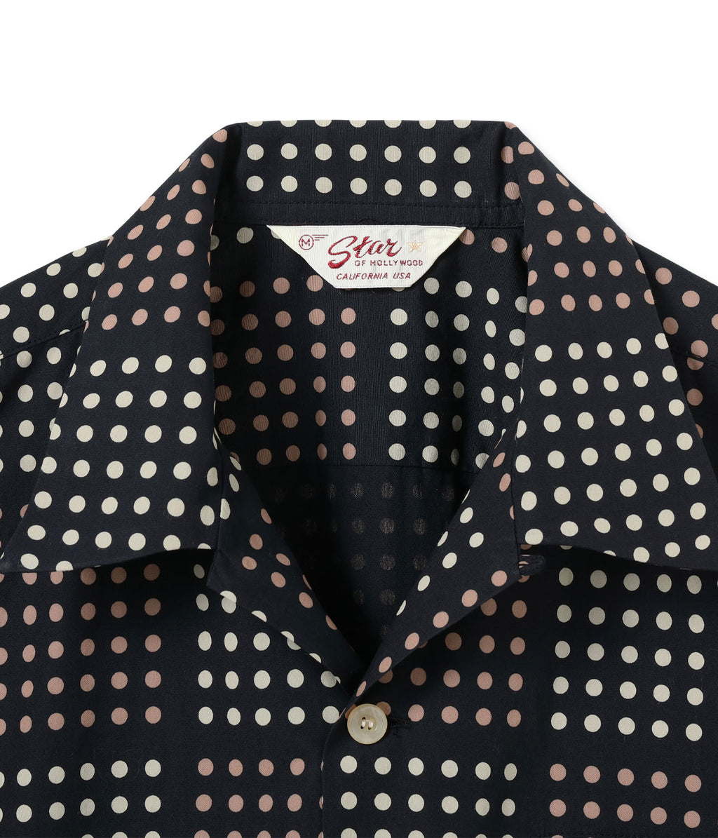 TYPEWRITER COTTON OPEN SHIRT “POLKA DOT”