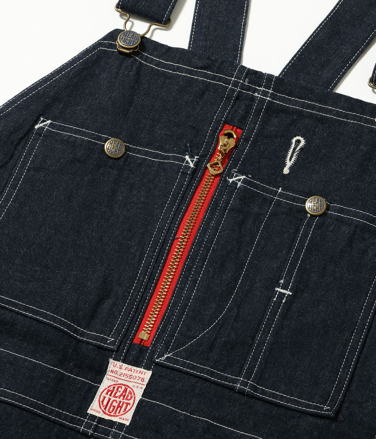 HEADLIGHT 11oz. BLUE DENIM LOW BACK OVERALLS