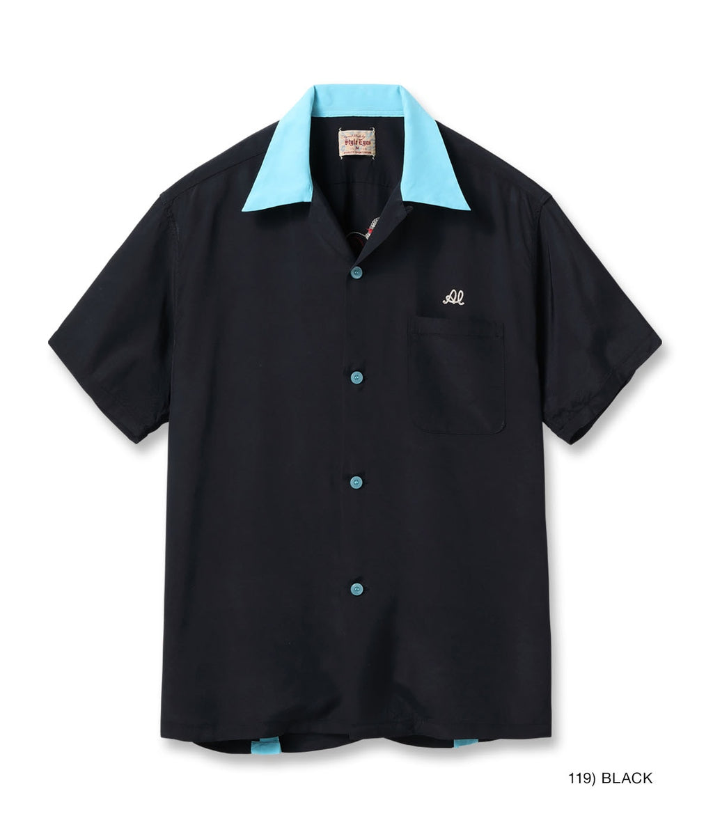 RAYON BOWLING SHIRT “JAX BEER” - BLACK