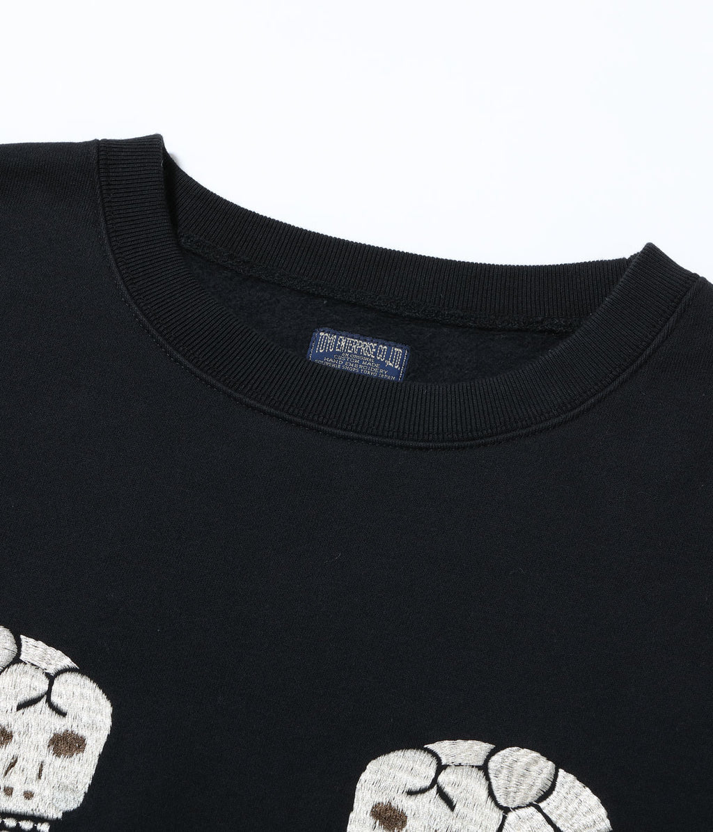 SUKA CREW SWEAT EMBROIDERED “SKULL & SNAKE”