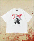 【June 12 12:00 Sale Start】 Baki 'Unyielding / Chiharu Shiba' Print Crew Neck T-Shirt - White