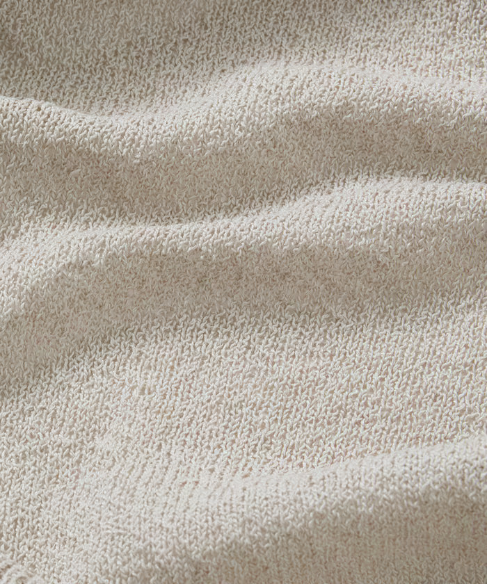 Dry Touch Boucle Yarn Knit Polo Shirt