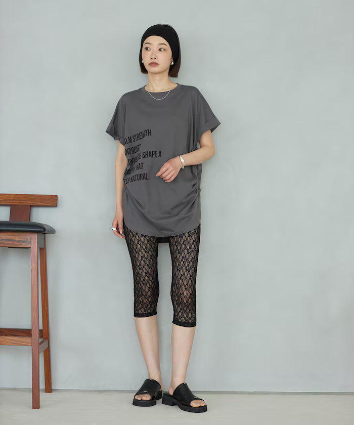 Organic Cotton Shirring Logo T-Shirt