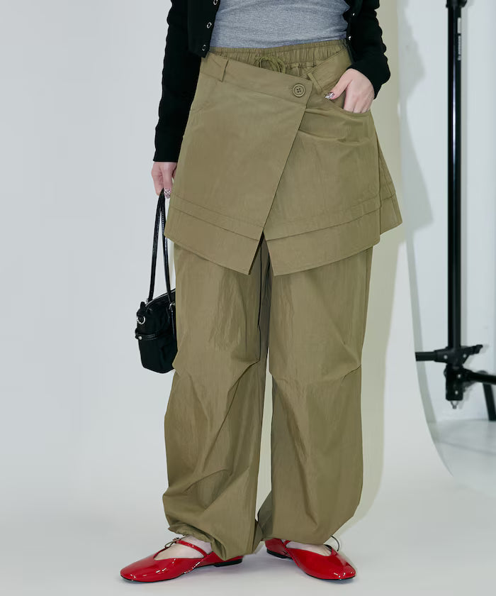 2WAY Skirt with Nylon Pants Limited Edition - Beige