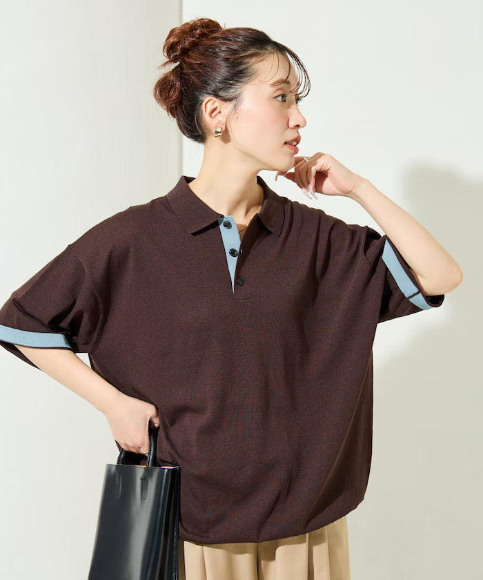 Relax Fit Relax Fit Cool Touch Color Block Knit Polo Shirt [Limited Edition]