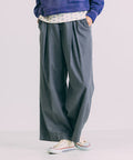 Tuck Wide Slacks Pants - Gray