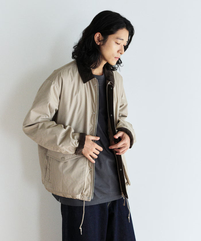 Corduroy panel cotton nylon blouson