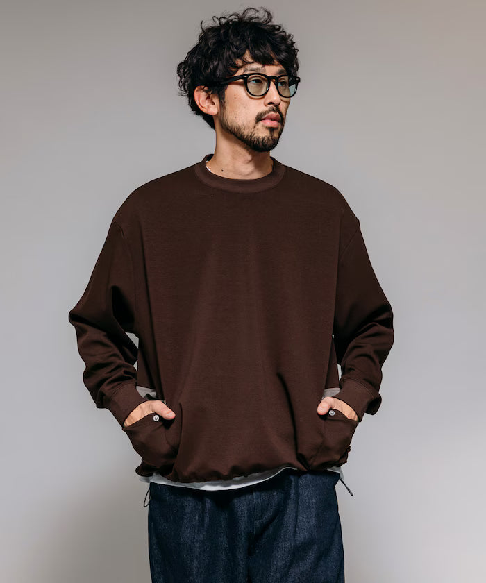 <New Color Added> Side Pocket Spindle Cardboard Crew Neck Sweatshirt