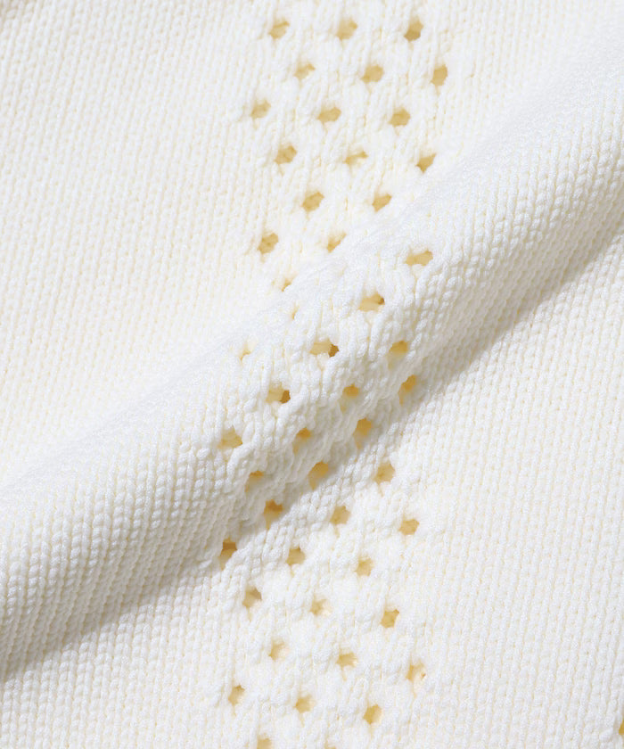 Variation Button Volume Sleeve Cable Knit Cardigan