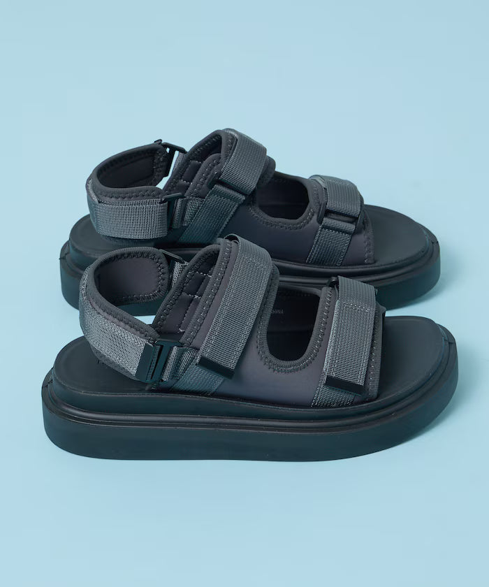 Limited release 2way volume sole double trap sports sandals platform sole - Charcoal Gray