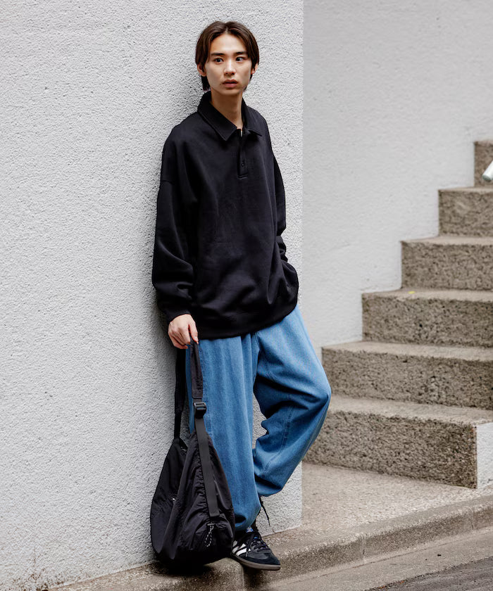 Relaxed Fit Spindle Polo Collar Sweat / Hem Code [Limited Edition]