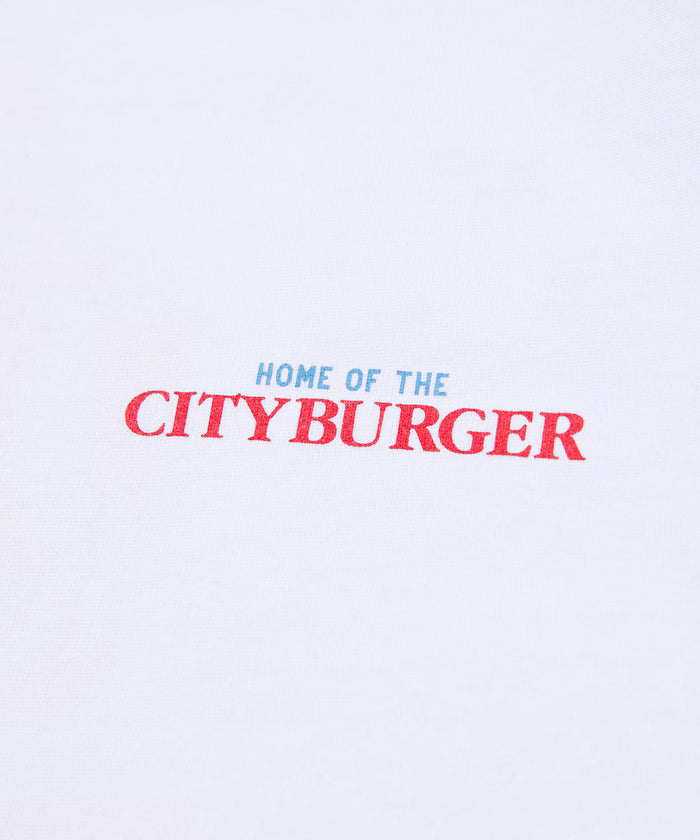 Big Silhouette Back Print Crew Neck T-Shirt / City Burger 【Limited Release】