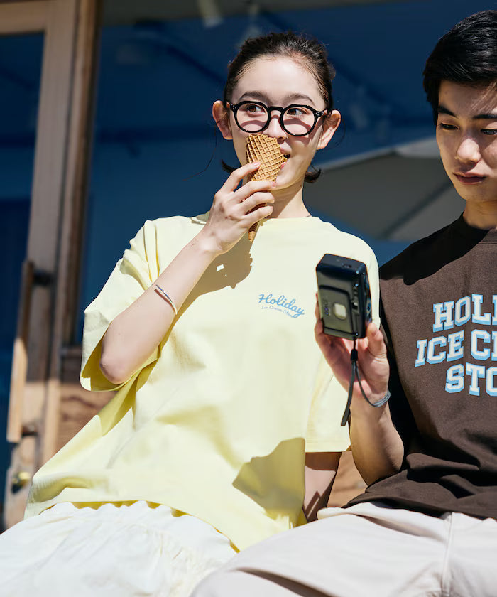 HOLIDAY ICECREAM×FREAK'S STORE Collaboration Big Silhouette Back Print Crew Neck T-Shirt [Limited Edition]