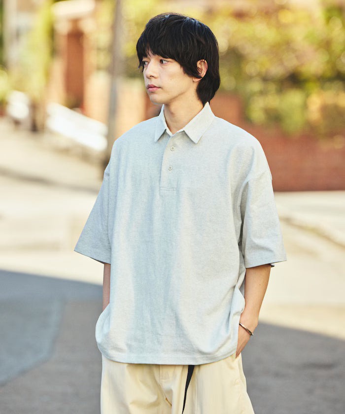 9 oz Heavyweight Big Silhouette heavyweight polo shirt/oversized polo 【limited edition】